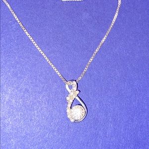 10K white gold diamond necklace